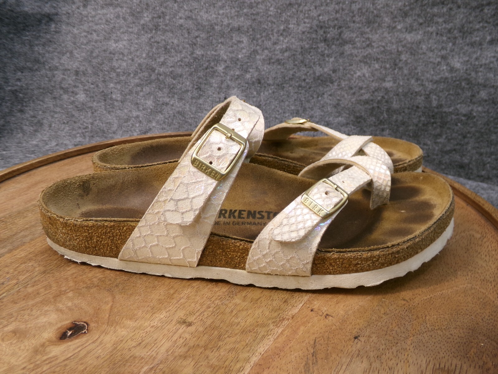 Myles サンダル Savannah Tan US 7 25cm Myles Savannah Tan Tumbled Nubuck Slide — Downes