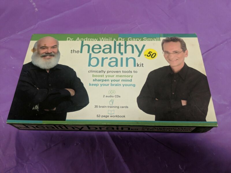 Healthy Brain Kit Memory Activity Set Andrew Weil CDs Workbook and Cards ~ #1L