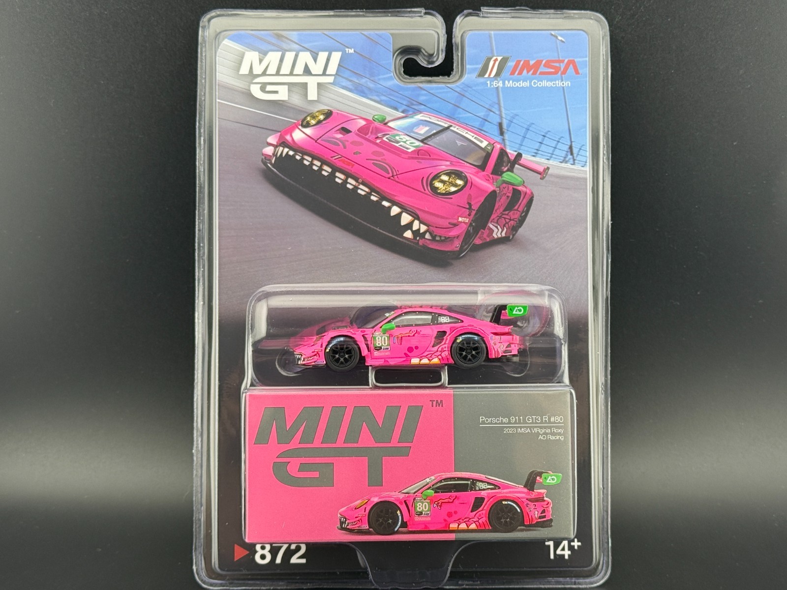 ポルシェ 911 GT3 R IMSA バージニア Roxy 2023 #80 1/64 Porsche 911 GT3 R #80 AO Racing 2023 IMSA VIRginia