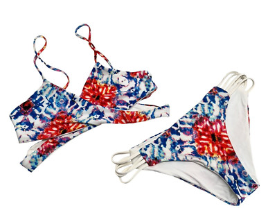 L SPACE- Cheeky Two Piece BIKINI Set KALEIDOSCOPE  *MEDIUM BOTTOMS*  *LARGE TOP*