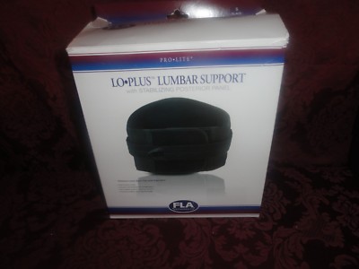 FLA Pro-Lite Lo-Plus Lumbar Support Back Brace ~ Small ~ Black ~ REF 7456300