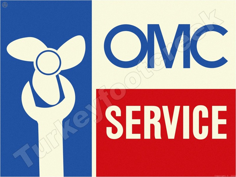 OMC Service Metal Sign 3 Sizes to Choose From