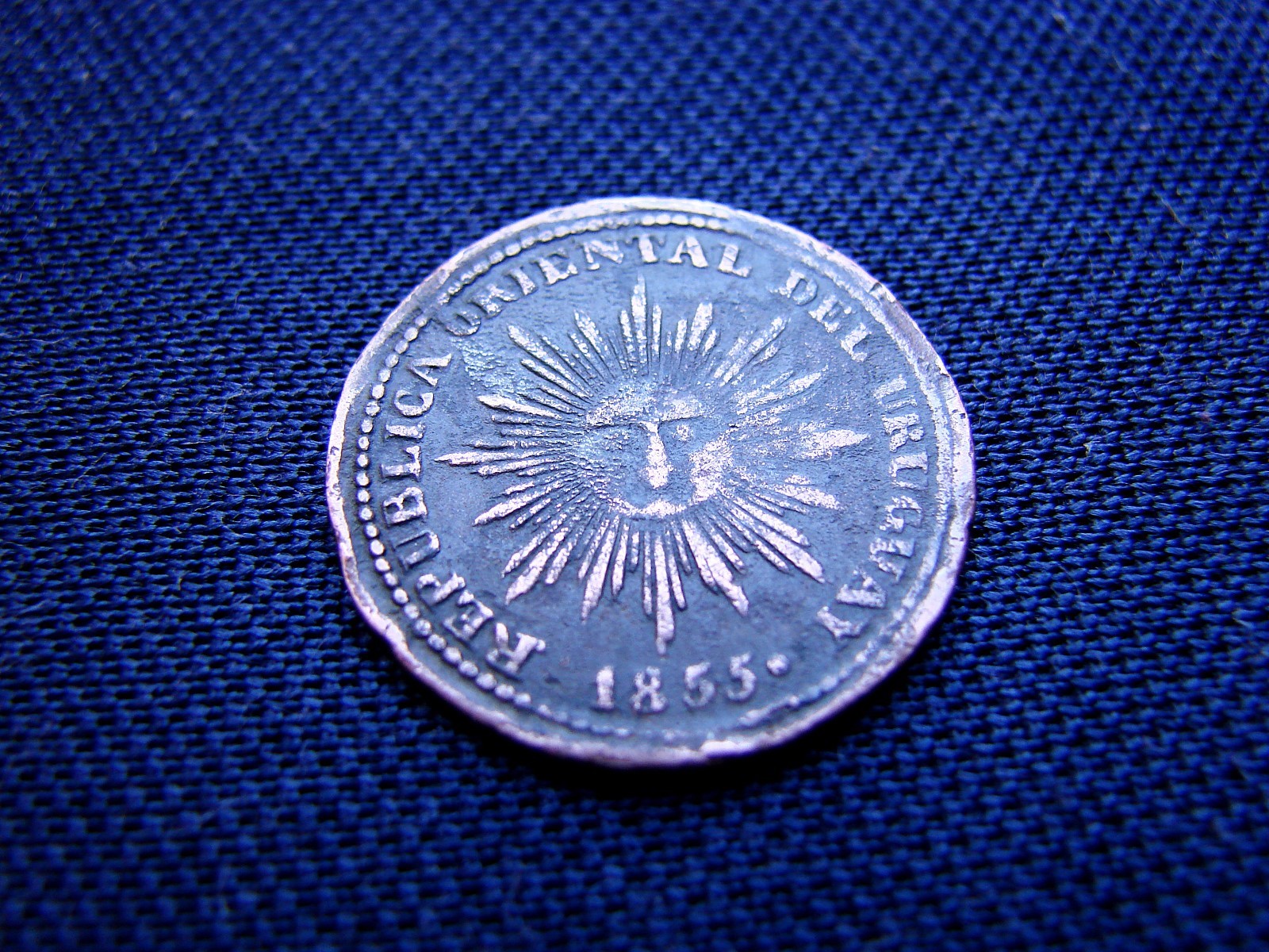 RARE COIN URUGUAY 5 CENTESIMOS 1855 CINQUIÑO MONTEVIDEO MINT