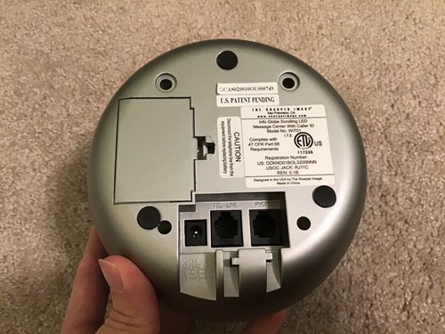 Sharper Image Info Globe Scrolling Caller ID Blue Used WI1701