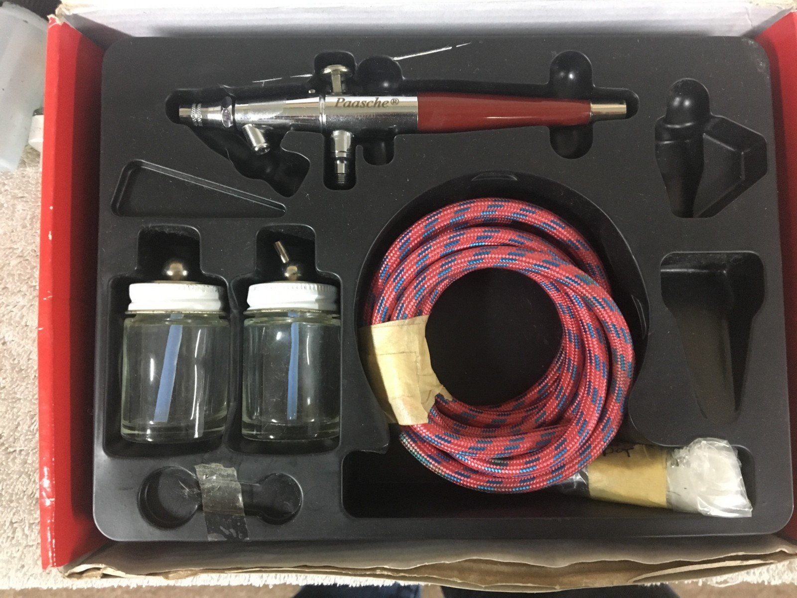 Sparmax AC-27 Airbrush Compressor With Paasche Airbrush, Hoses, and many extras