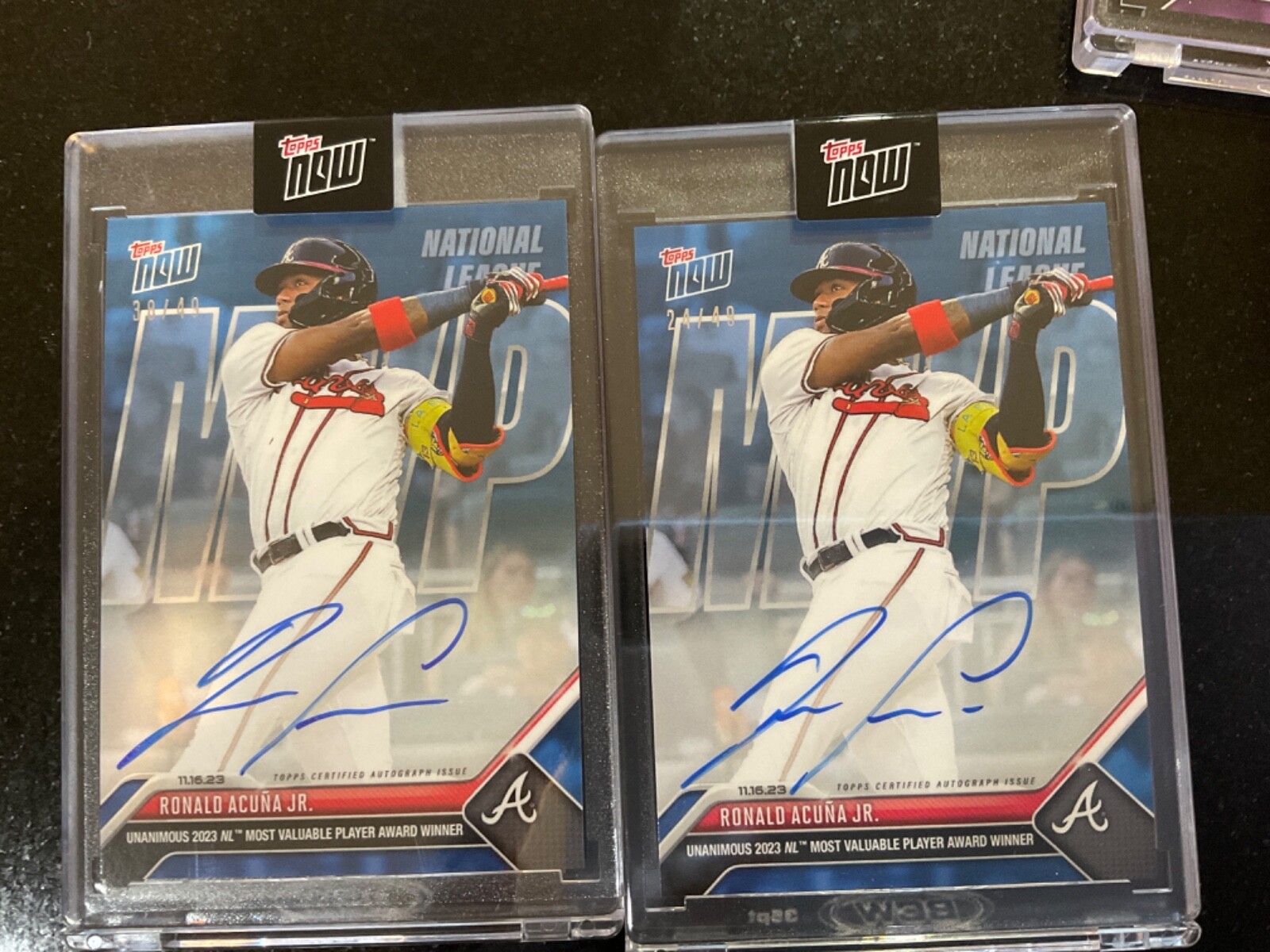 RONALD ACUNA JR *ON-CARD AUTO BLUE /49* 2023 Topps Now RONALD ACUNA JR *ON-CARD AUTO BLUE /49* 2023 Topps Now