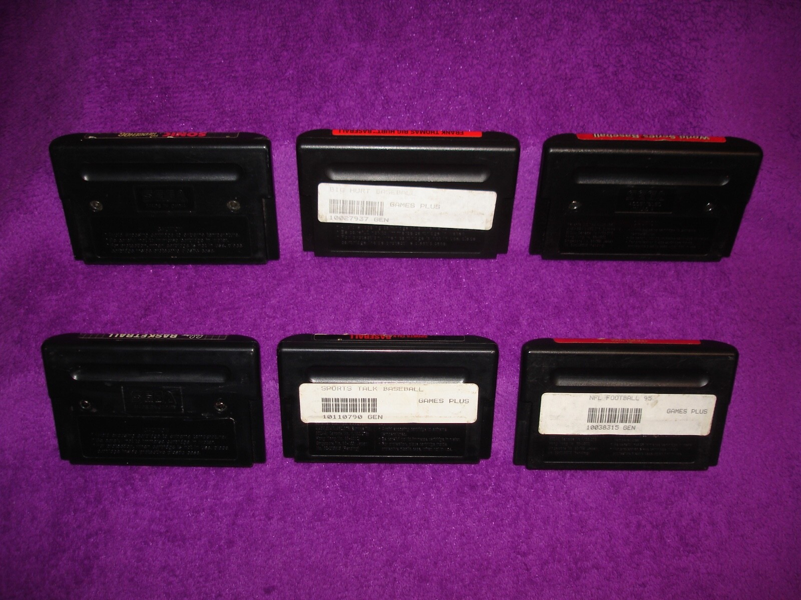 Lot of 6 Sega Genesis Games - Sonic & Sports Talk *Cleaned, Tested, & Working!*