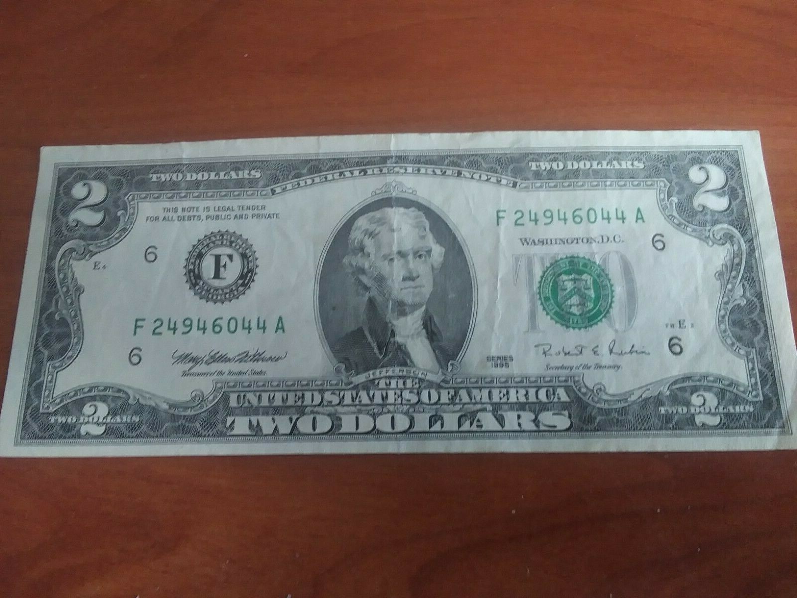 1995 2 Dollar Bill Vintage (American) great condition rare bill | eBay