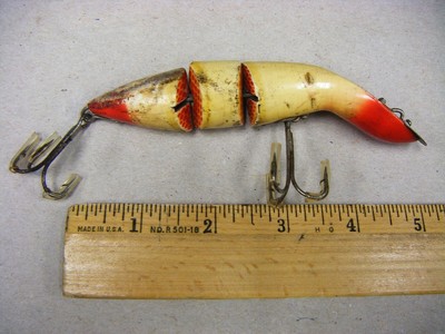 Fisherman Tin Sign Heddon Famous Fishing Lures Wall Hanging