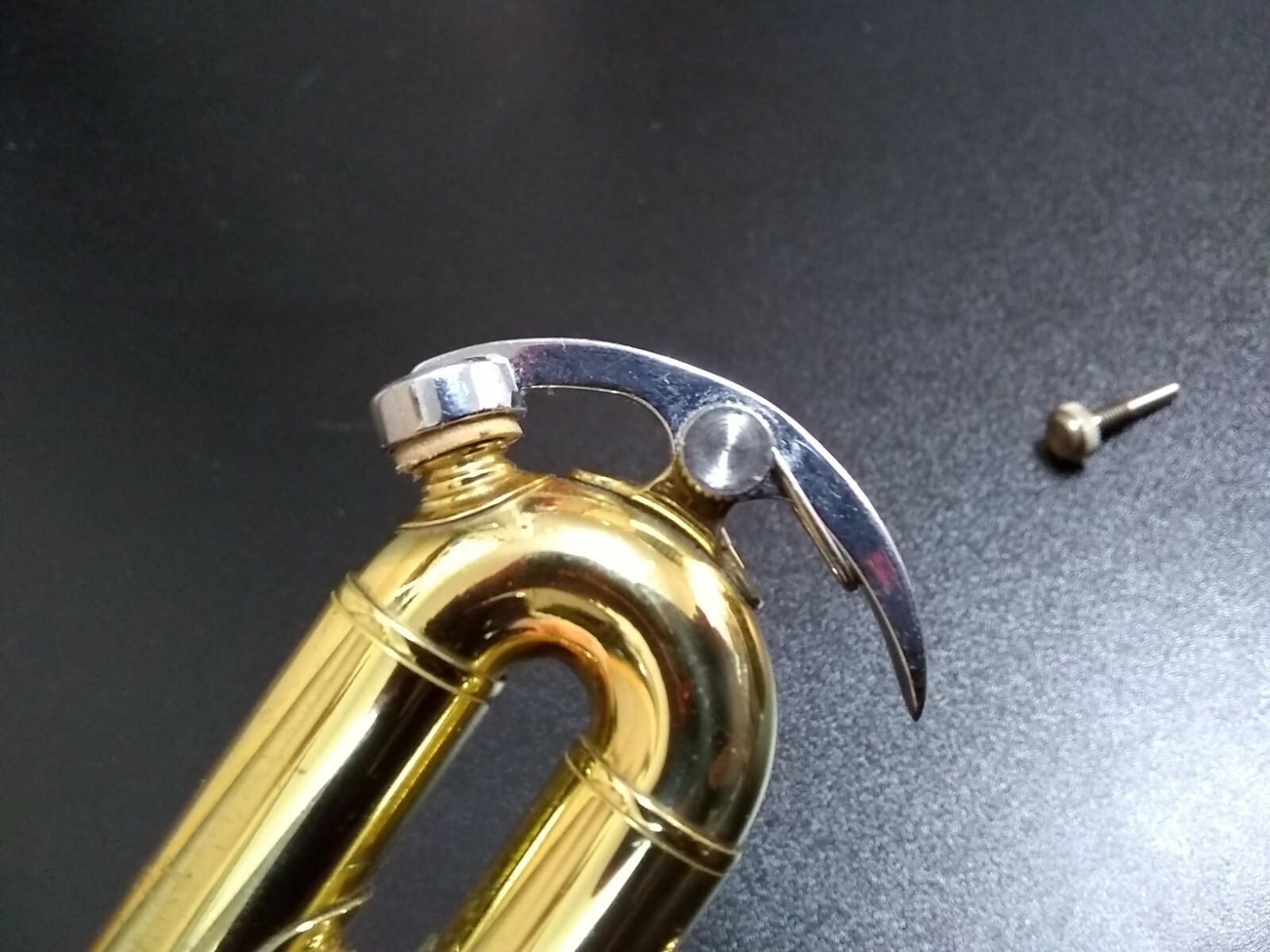 BACH TR300H2 TRUMPET PARTS: 3rd VALVE SLIDE COMPLETE WATER KEY w/ NEW CORK VGC