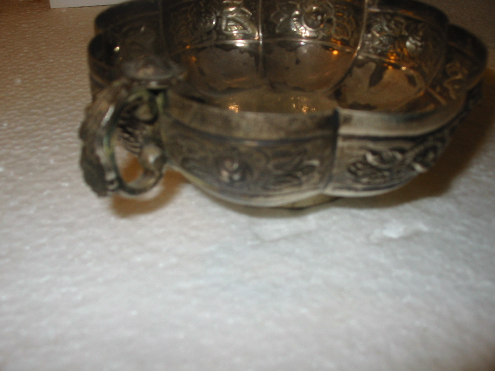 Sanborns Mexican Silver Bowl Aztec Rose 6'' 925 sterling silver 188 grams #2168