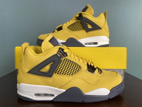 シューズ(男性用) AIR JORDAN 4 RETRO LIGHTNING TOUR YELLOW Nike Air Jordan 4 Retro Shoes Lightning Tour Yellow Size 4.5