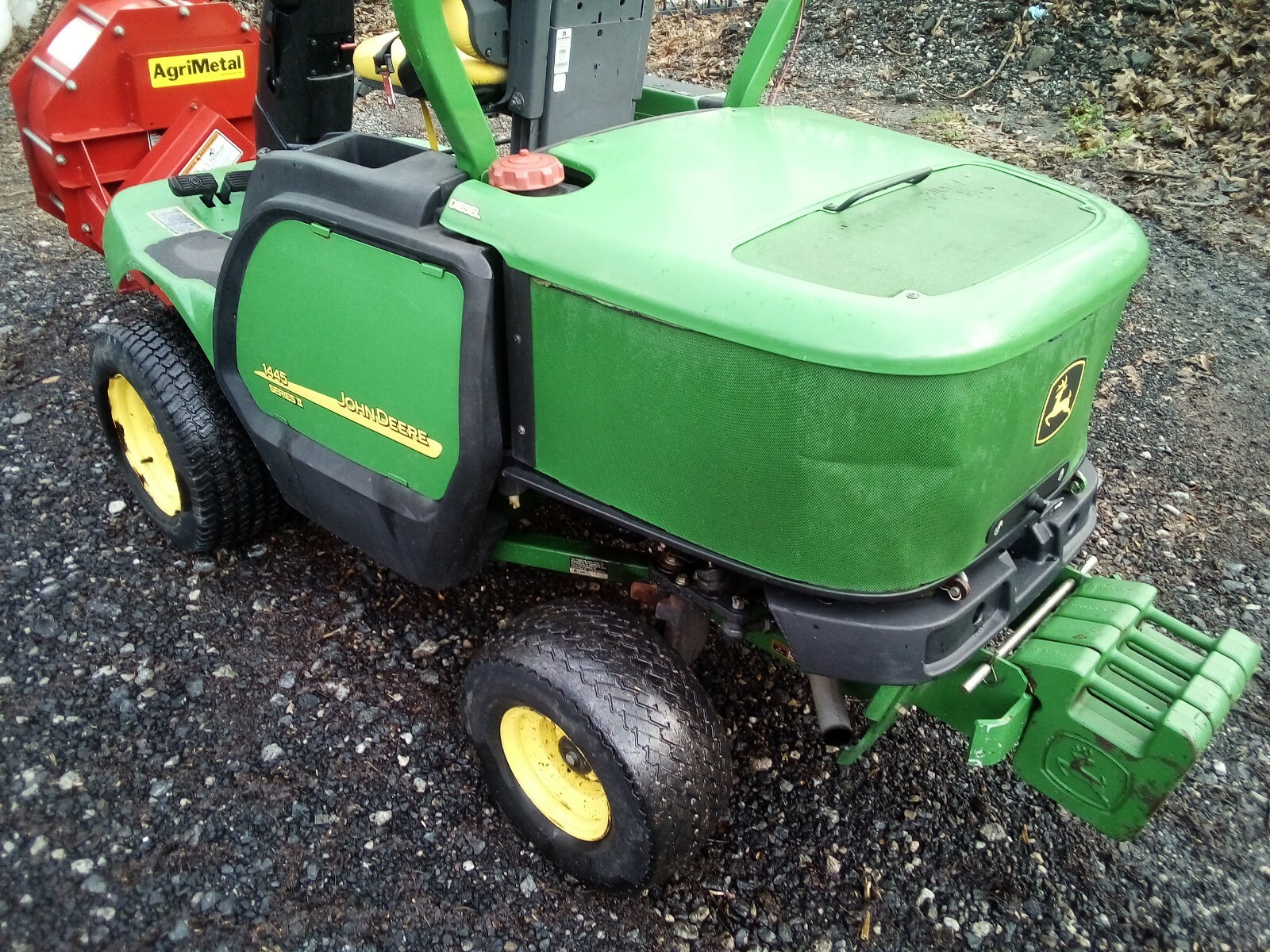 JOHN DEERE 1445 DIESEL FRONT MOWER W/ AGRIMETAL BLOWER ATTACHMENT -  VERY CLEAN