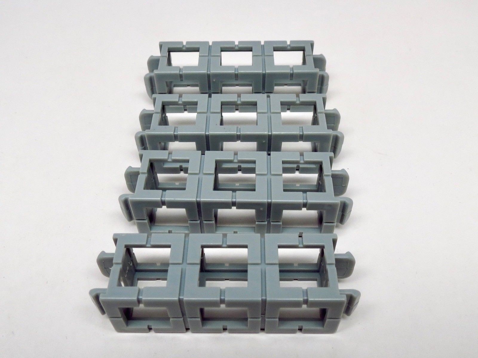 4 Rokenbok ROK 1x3 Medium Gray Connector Blocks 1 x 3