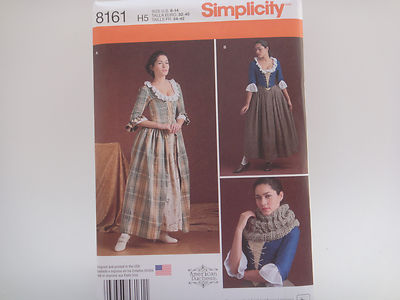 Simplicity 8161, Am. Duchess, Gown Bodice & Petticoat, HIGHLAND Pattern, Sz 6-14