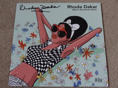 RHODA DAKAR - WHAT A WONDERFUL WORLD SIGNED GREEN MARBLED 7'' VINYL RECORD