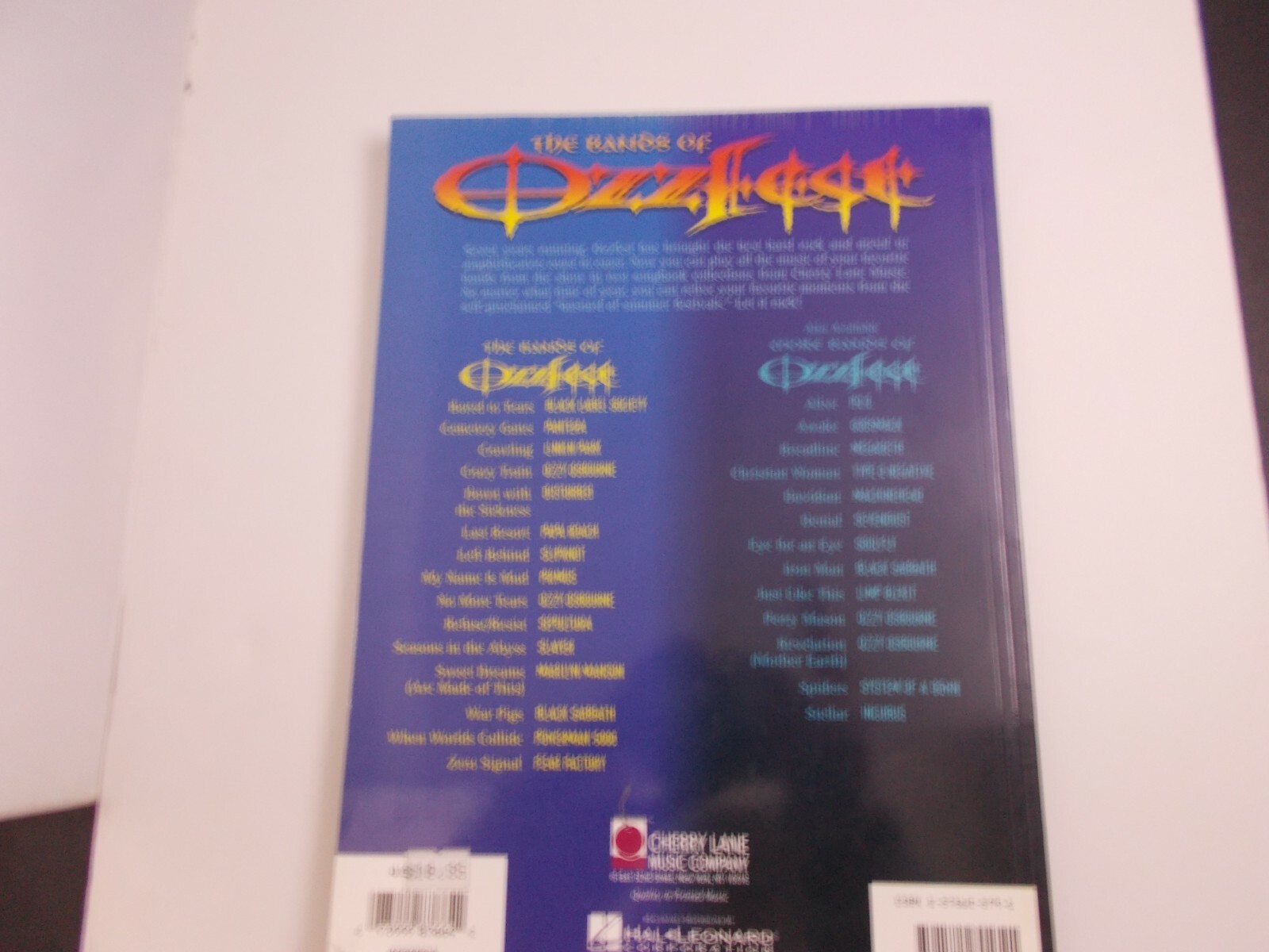 *   bands of OZZFEST-SABBATH-LINKIN-MANSON-ROACH-SLAYER-PRIMUS- SONGBOOK