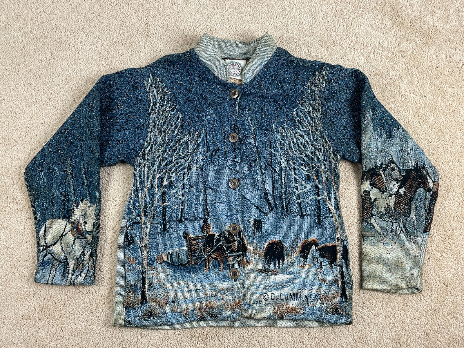 90s USA製　SUGAR STREET WEAVERS 総柄 クリスマス Sugar street weavers santa - Gem