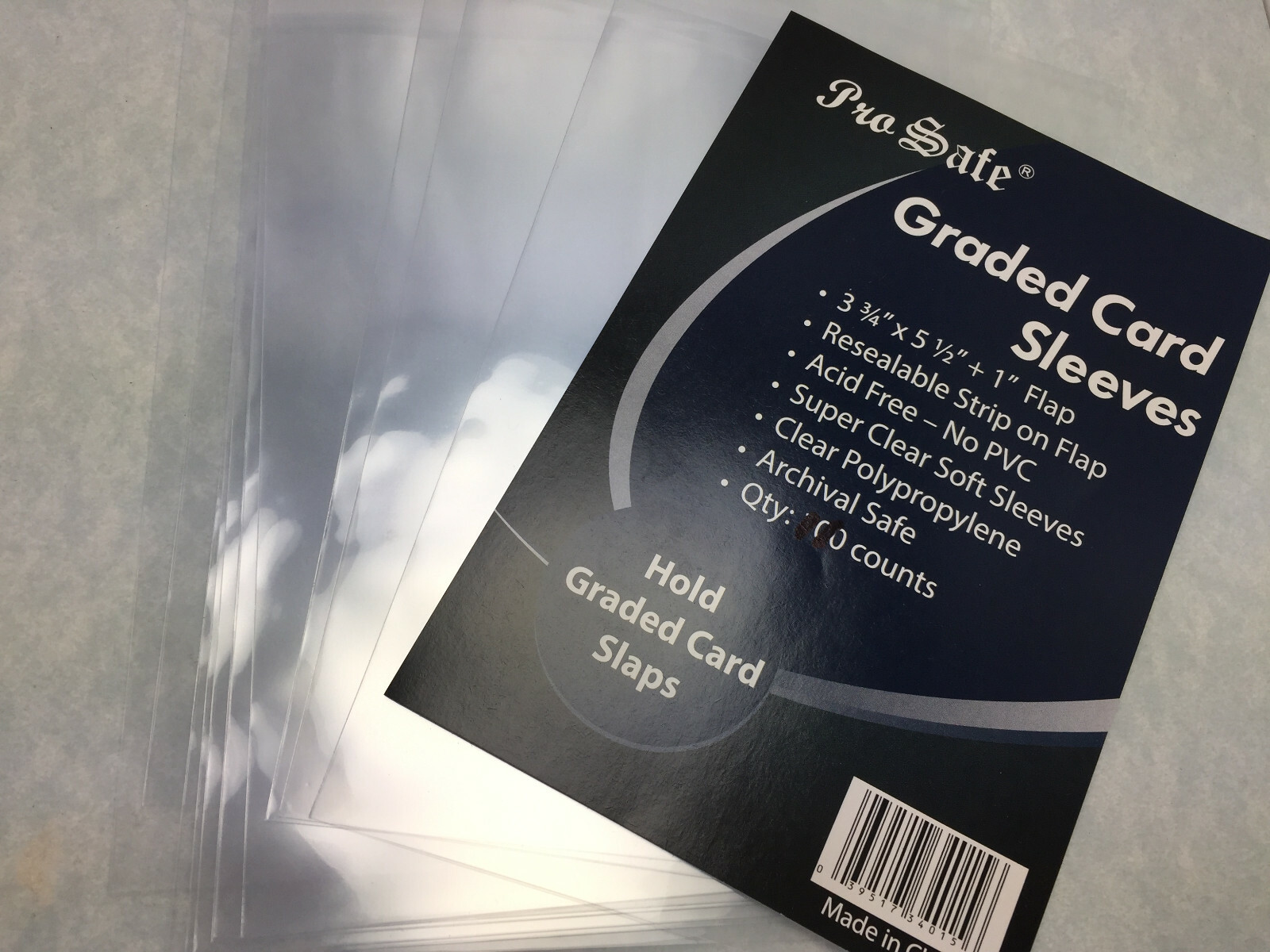 100 PRO-SAFE Resealable Team Bags Beckett BGS PSA Graded Card Holder Sleeves