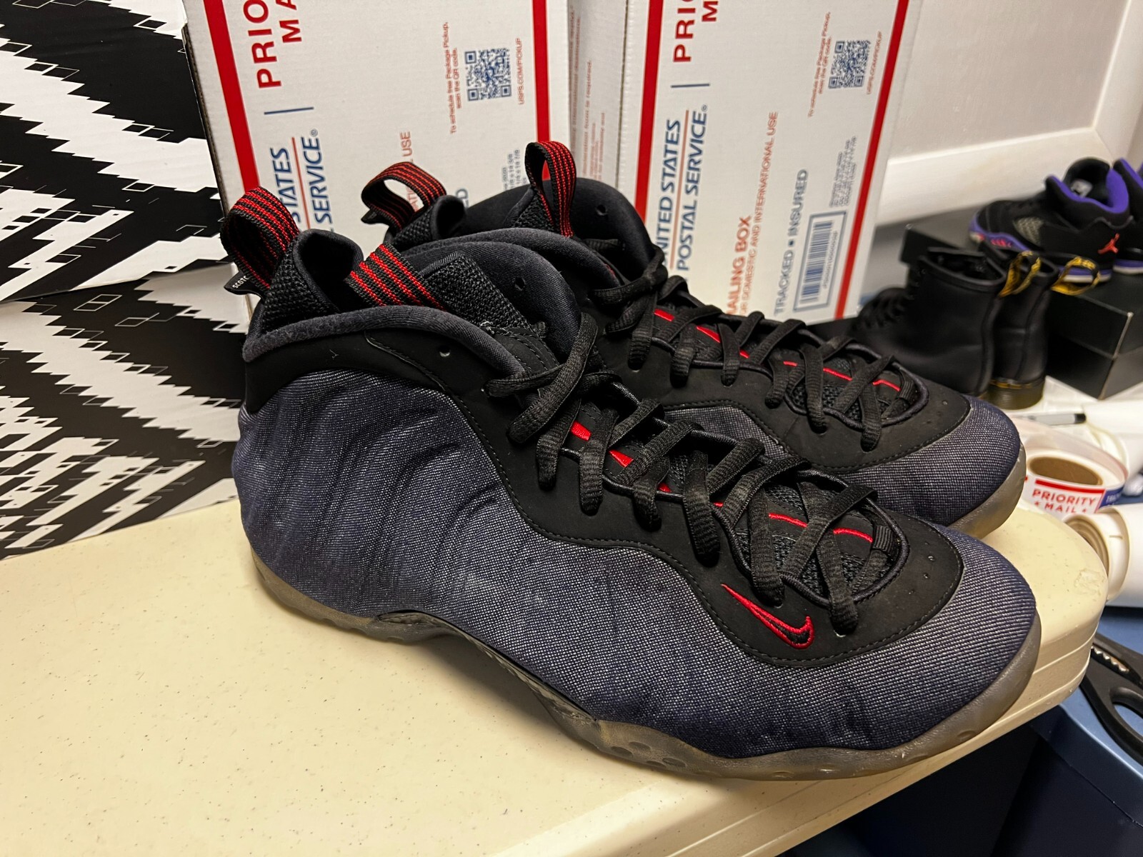 air foamposite denim