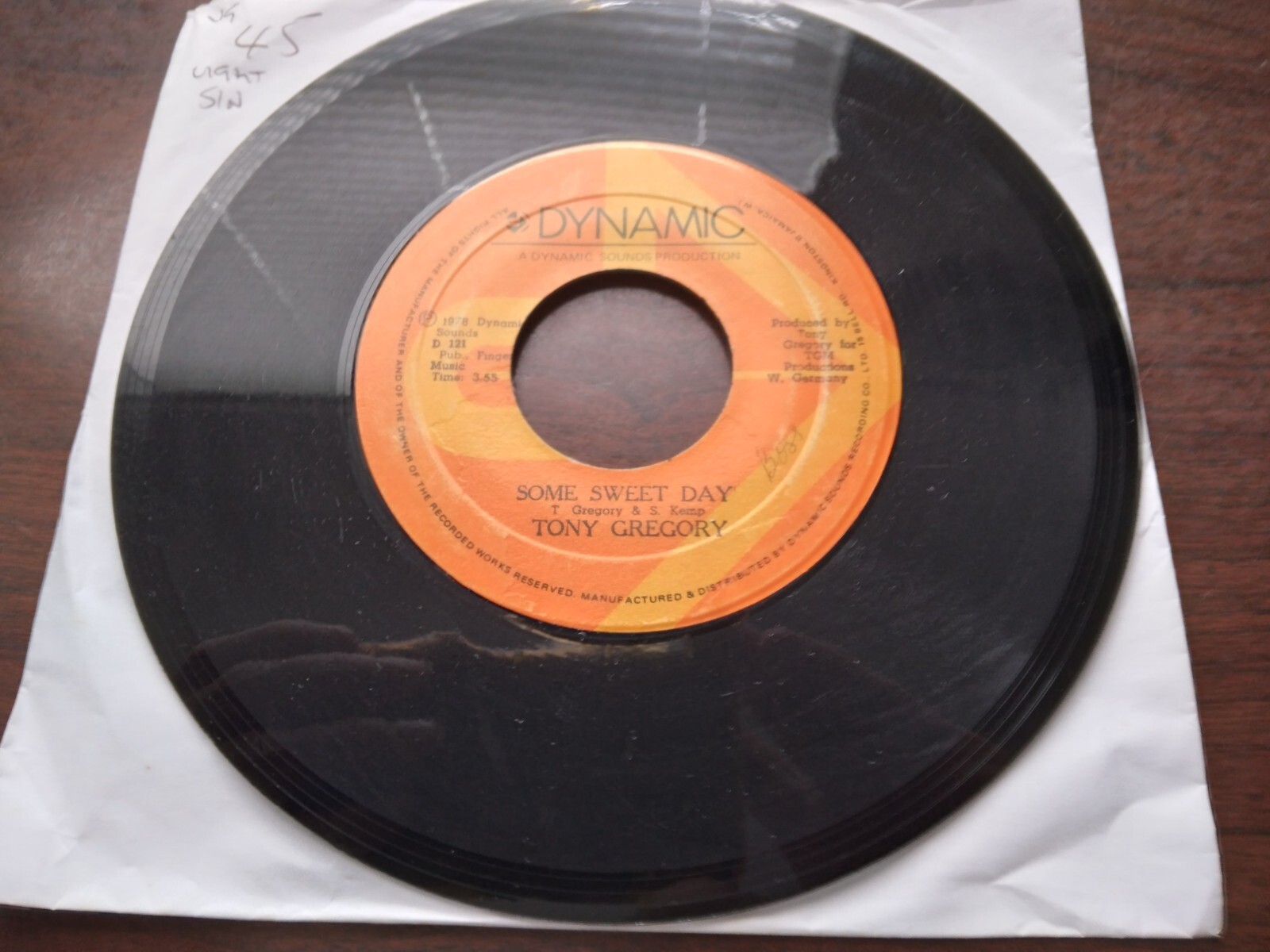 ジャマイカ7” Tony Gregory Some Sweet Day / You Lift Me From The Ground none Tee Gee /00050 Tony Gregory – Some Sweet Day / You Lift Me From The Ground