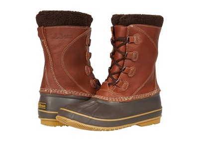 Женские ботинки LLBean Snow Boot Tumbled Leather на шнуровке