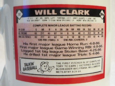Will Clark Topps Rookie Card Heirloom Tradition Sports Nostalgia Stein Mug