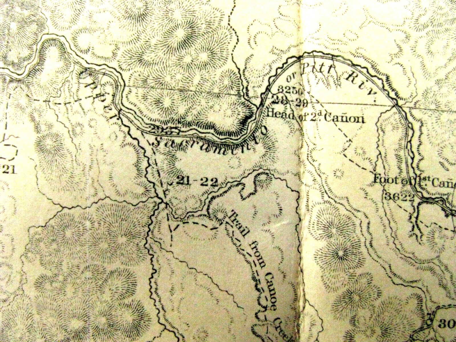 TRANSCONTINENTAL RAILROAD SURVEY  MAP SIERRA NEVADA 0N LINEN 1855