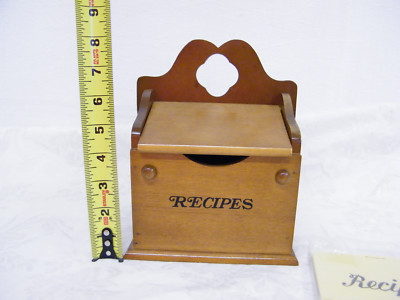 Wooden Recipe Box Counter Top Or Wall Mounted