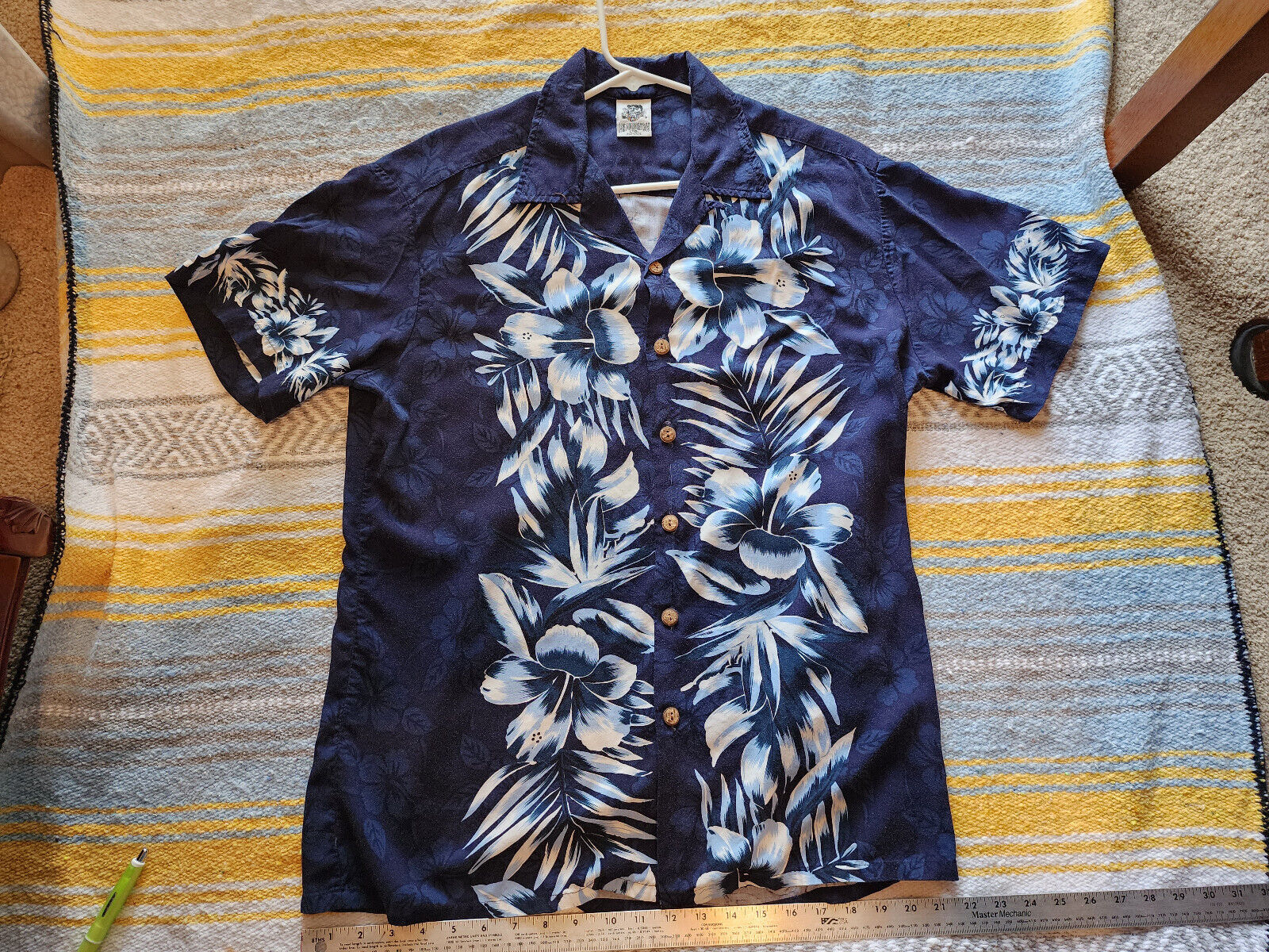 Vintage Kennington California Blue Hibiscus Flower Hawaiian Vintage Kennington California Blue Hibiscus Flower Hawaiian