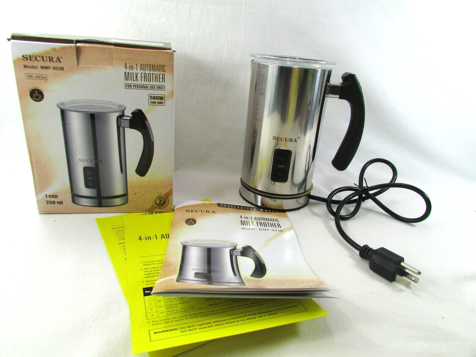 Secura 4-in-1 Automatic Milk Frother - 1- Cup/250ml - Model: