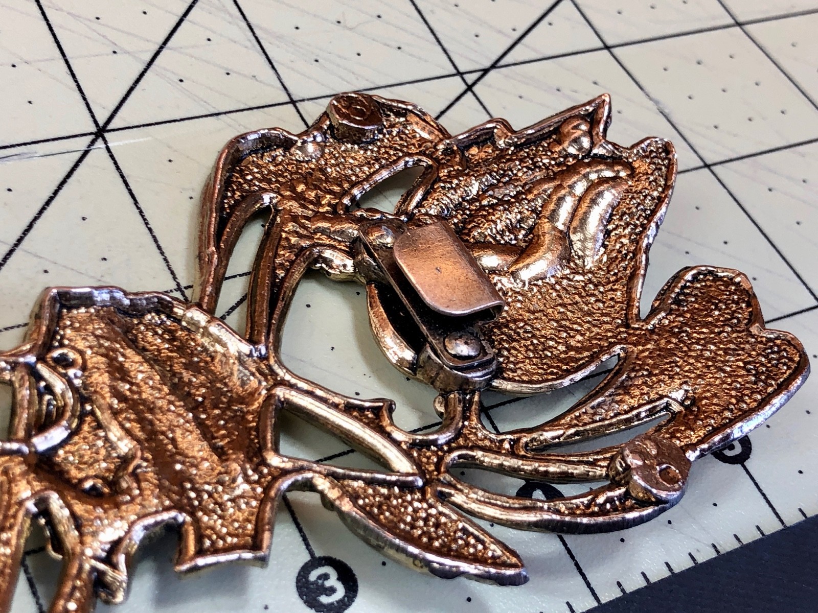 Vintage? gold tone  Belt Buckle flowers - cut out - antique?