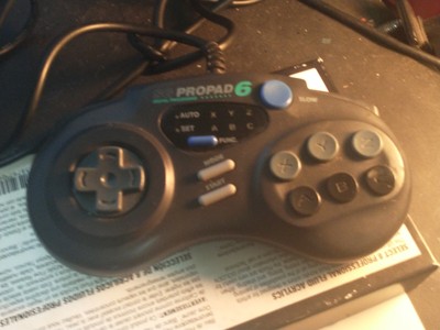 SG Propad 6 Interact Sega Genesis 6 Button Controller Black SV-439