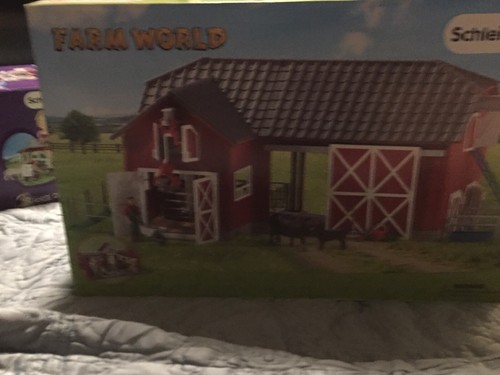 Schleich 72102 Farm World Large Red Barn with Animals & Accessories Toy Playset
