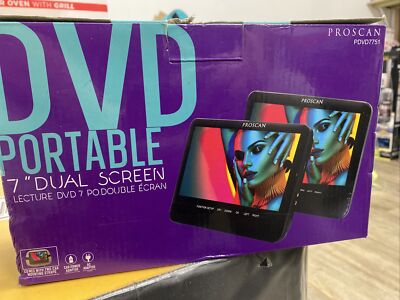 Proscan 7'' Dual Screen Portable DVD Player PDVD7751 Black 