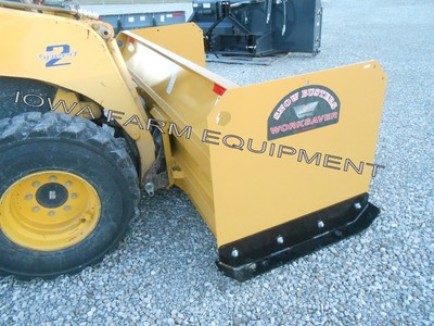 Snow Pusher, 10' Skidsteer Quick Attach: Worksaver, Rubber Edge, 36