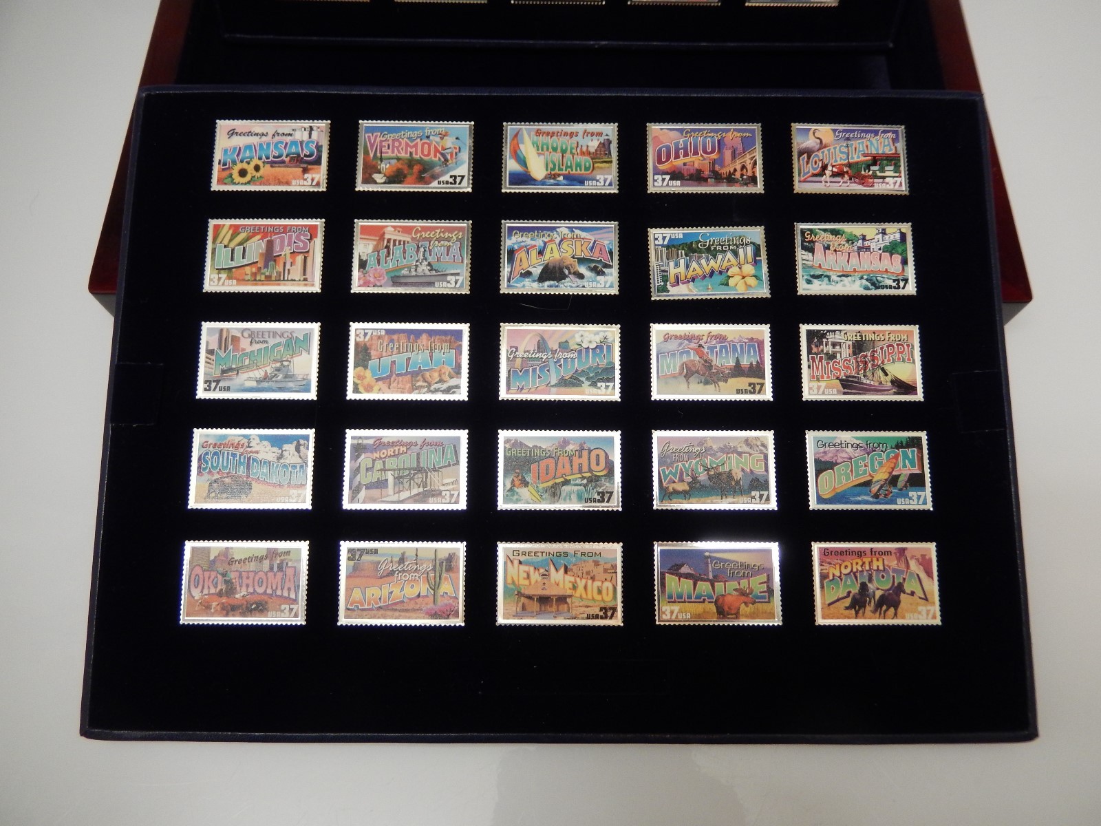 Greetings from America ~ 50 Silver Ingots .999 ~ USPS Collection State Stamp Set