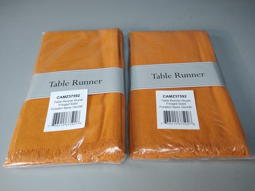 Lot of 2 new DII Cotton Woven Heavyweight Table Runner with Decorative Fringe