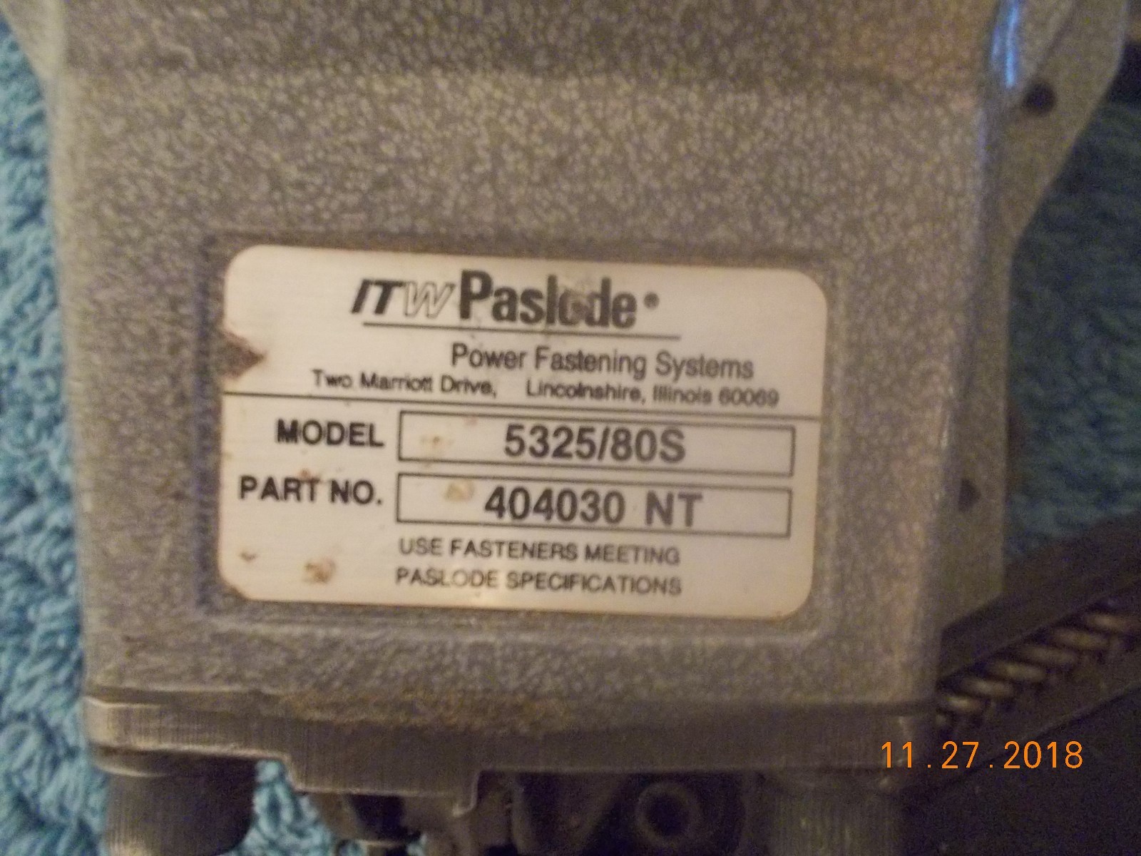Paslode Model # 5325/ 80 S Pneumatic Framing Nailer In Used Working Condition