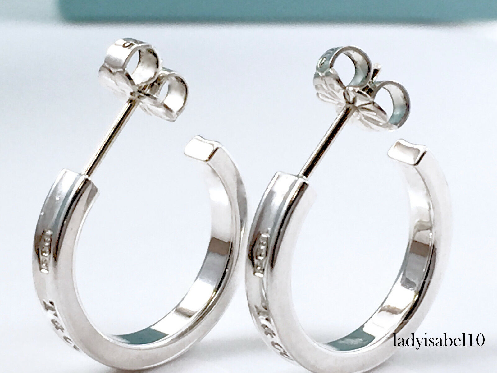 Tiffany & Co. 1837 Sm. 17mm Hoop Earrings AG925 Silver Gift Tiffany & Co. 1837 Sm. 17mm Hoop Earrings AG925 Silver Gift