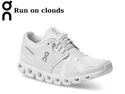 Authentic Women's On Running Cloud 5 All White Running Shoes Size US FREE SHIP