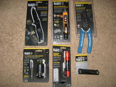 '' Lot of 6 '' New Klein Tools Flashlight Wire Stripper Screwdriver Knife Tester