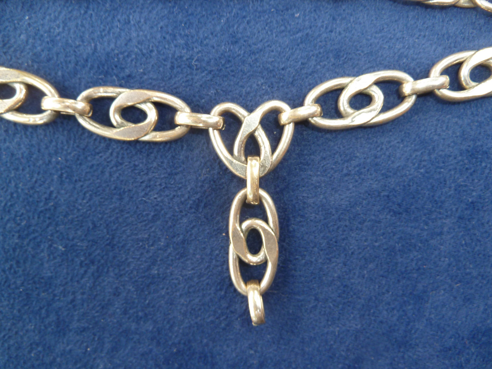 Antique Victorian Silver Y Book Chain Necklace  57.6 grams