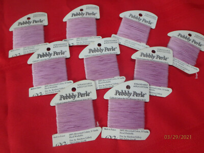Pebbly Perle Needlepoint Embroidery Thread  Lot of 9  cards  Lavender