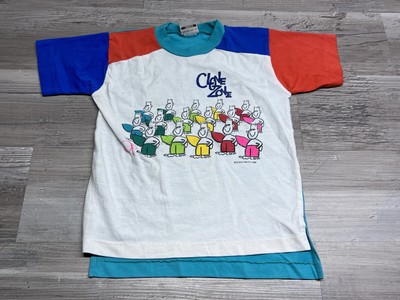 Vintage 80s Ocean Pacific Kids T-Shirt Clone Zone Surfer Boy Colorblock Size M/L