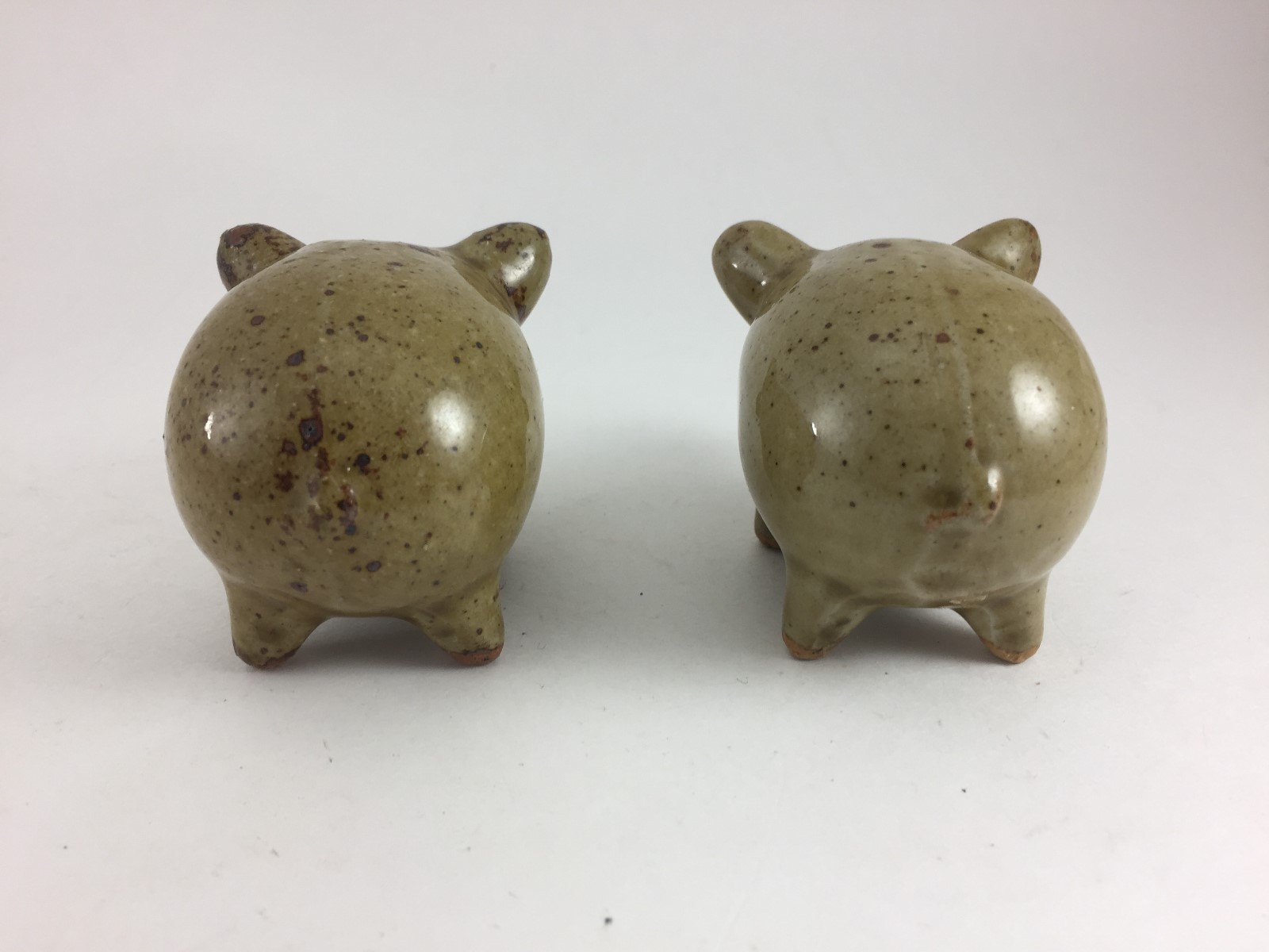 UNBRANDED VINTAGE GREEN PIG SALT AND PEPPER SHAKERS LARGE SNOUTS 3