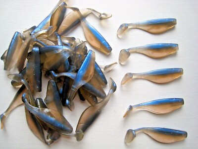 50 pack - 3" Paddle Tail Shad - NATURAL PRO BLUE - Paddle Tail Swim Bait - USA