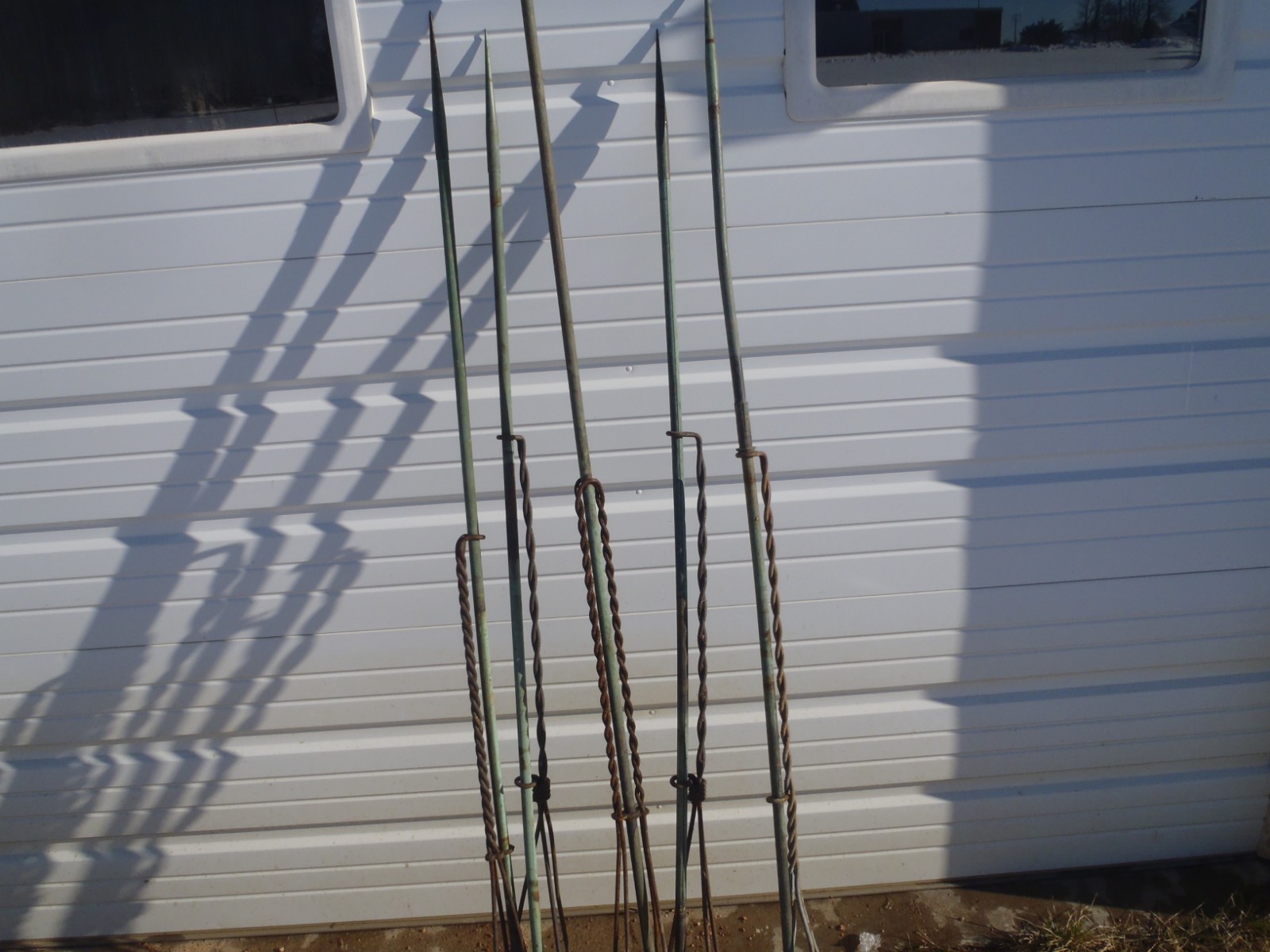 VINTAGE COPPER LIGHTNING RODS TWISTED METAL BASE 40.00 each