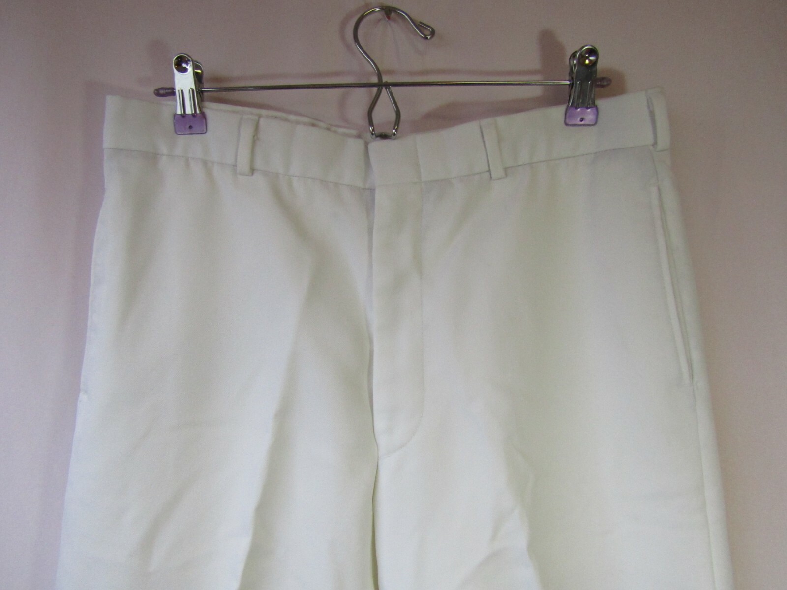 Vtg Creighton US Navy Uniform White 100% Polyester Dress 33x31 33 x 31.5