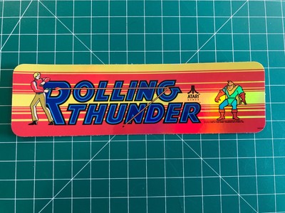 Rolling Thunder Arcade Marquee Flex Bookmark 2''x7'' Glossy Holographic Rainbow